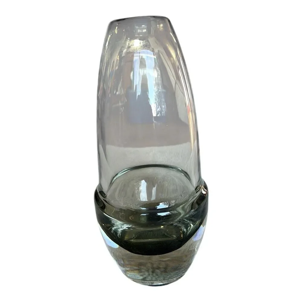 Holmegaard Smoke Art Glass Vase by Per Lutken Danish Classic Piece Unmarked 9”